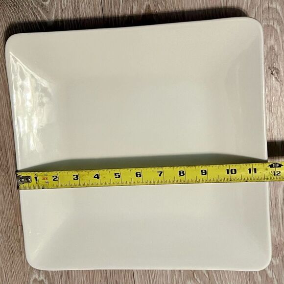 Williams Sonoma White Square Dinner Plate 11.75” Charger I Patrizi Italy Ivory - Picture 4 of 7